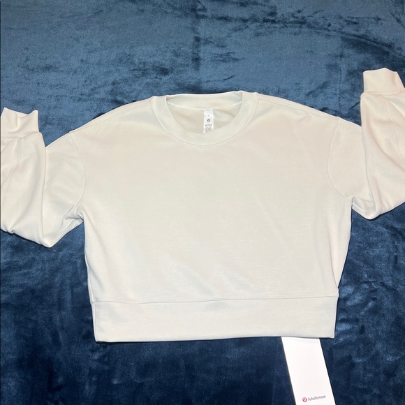 Lululemon Perfectly Oversized Cropped Crew Softstreme Bone Size 0 - Picture 4 of 7